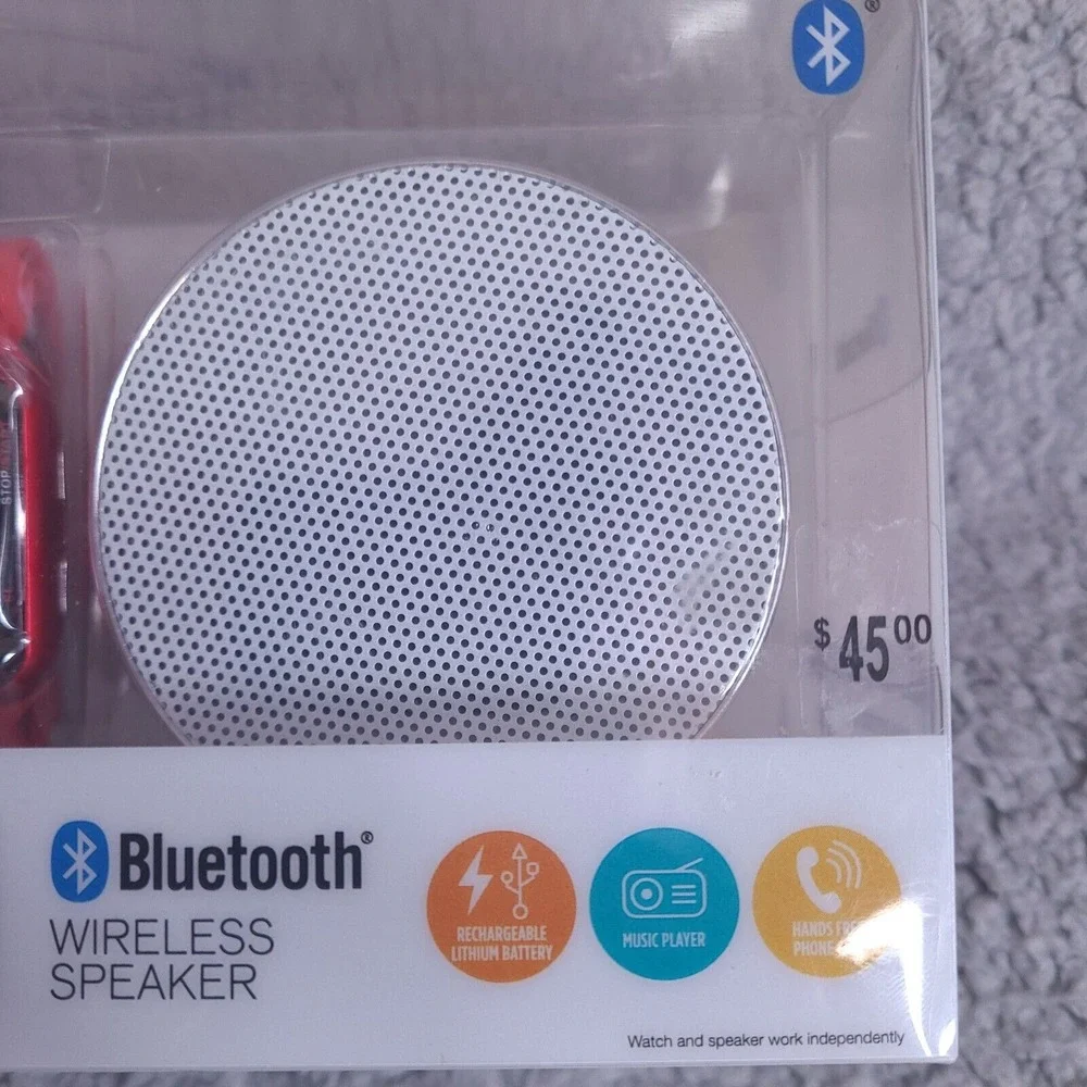 Armitron Digital Sport Watch‎ and Bluetooth Wireless Speaker Set Red Stop Watch